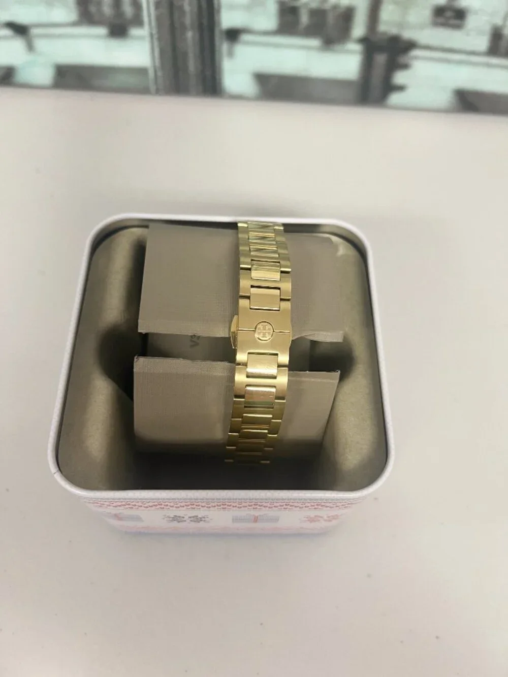 Tory Burch TBW2004 Gigi Ladies Gold Steel Watch 28mm Ivory Dial 3ATM Quartz
